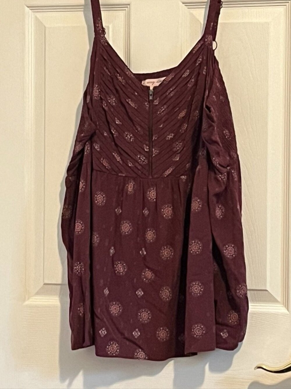 In Every Story burgundy tank with shirring